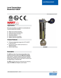 Thumbnail of document Data Sheet - BLR-SBDF Level Transmitter